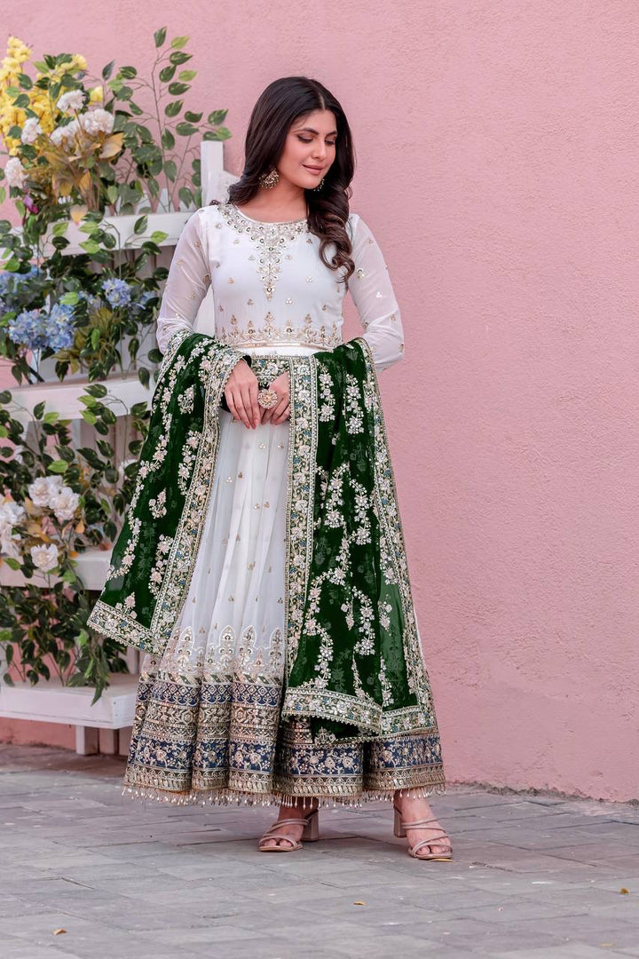 Fancy Faux Georgette Long Gown [SKU D101533]