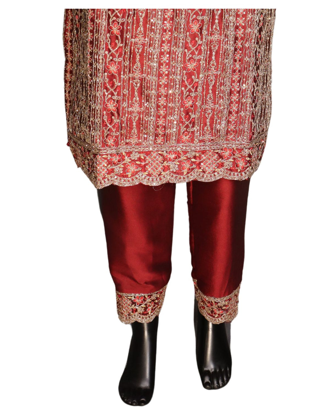 Maroon Designer Rangoli With  Embroidery Worked Salwar Suit