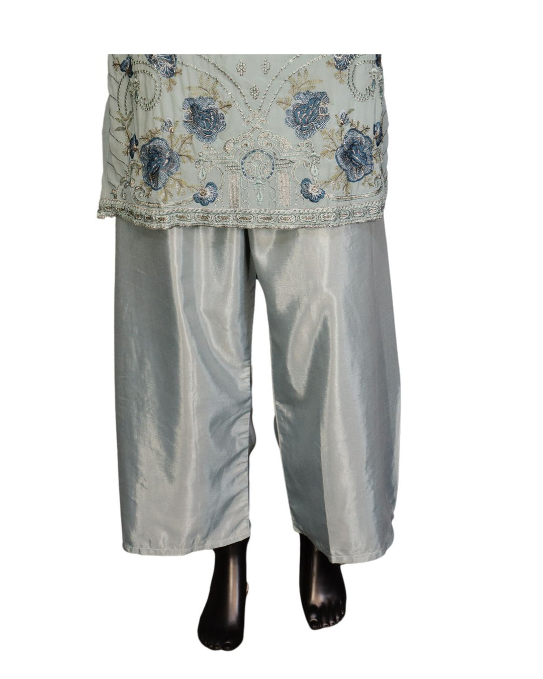 Light Blue Faux Georgette Embroidery Worked Pakistani Salwar Suit