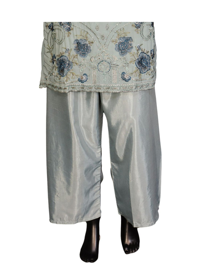 Light Blue Faux Georgette Embroidery Worked Pakistani Salwar Suit