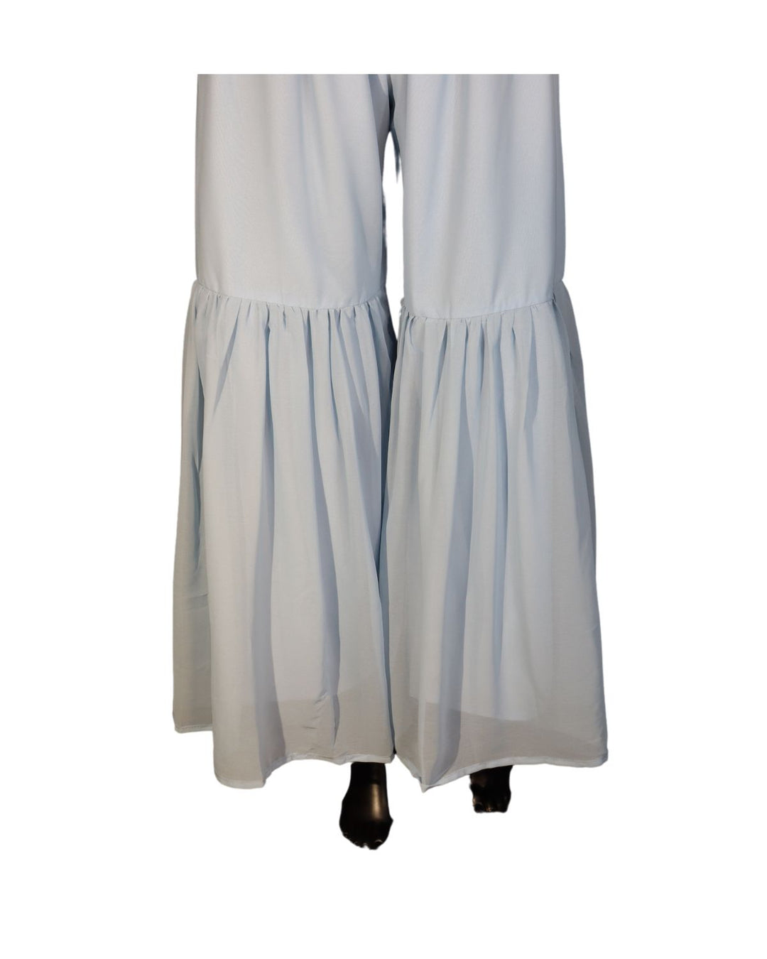 Baby Blue Faux georgette Schiffli Worked Sharara Suit