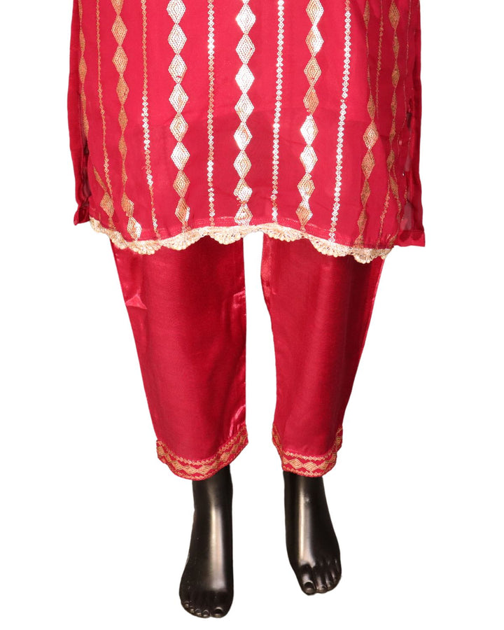 Rani Georgette Embroidery Worked Pakistani Salwar Suit