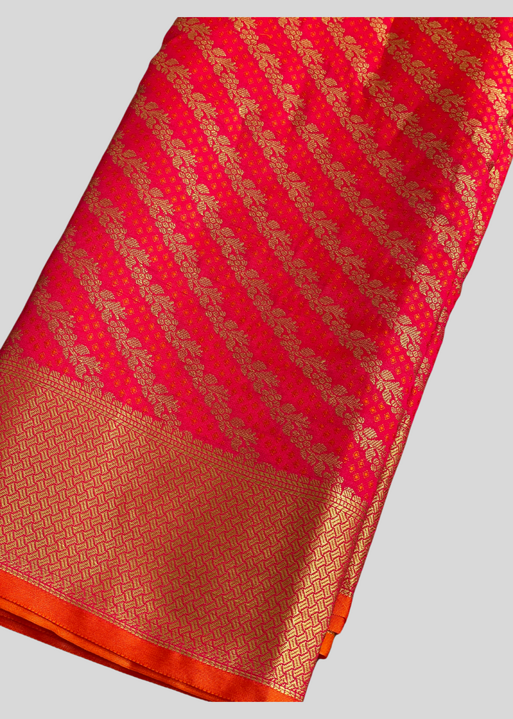 Red color kanchipuram silk saree with zari woven [SKU:S101222]