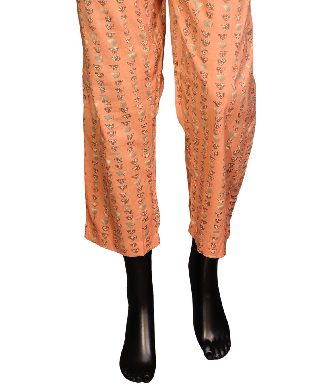 Pure Cotton Coffee Cream Salwar Suit with Pink Floral Work