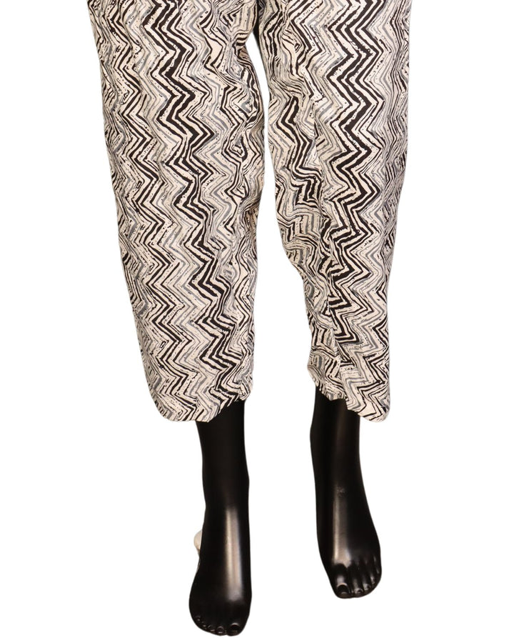 Black & White Pure Cotton Printed Regular Wear Salwar Suit
