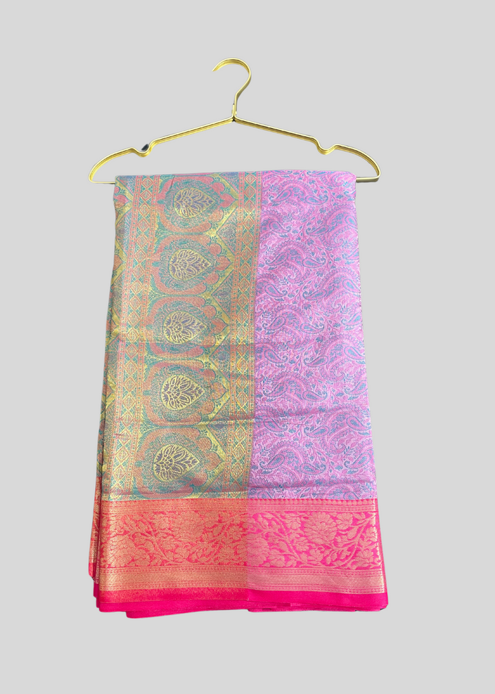 Lavender banarasi silk saree with zari weaving work [SKUS100622]