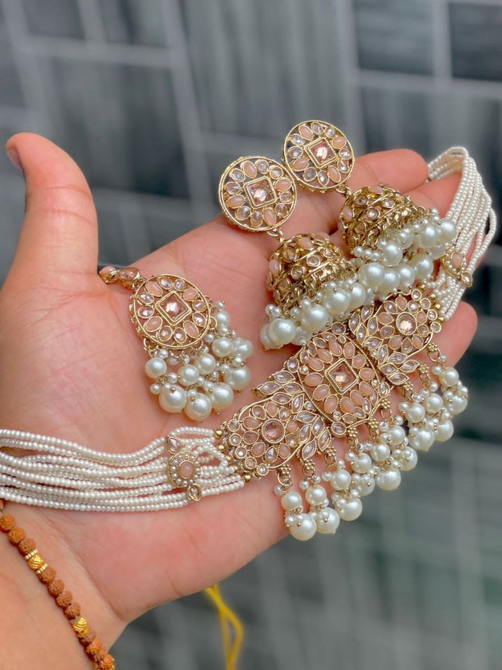 Light Pink Premium Reverse AD Full Choker Set [SKU: N011771]