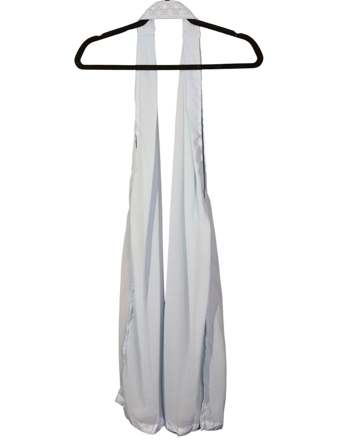 Baby Blue Faux georgette Schiffli Worked Sharara Suit