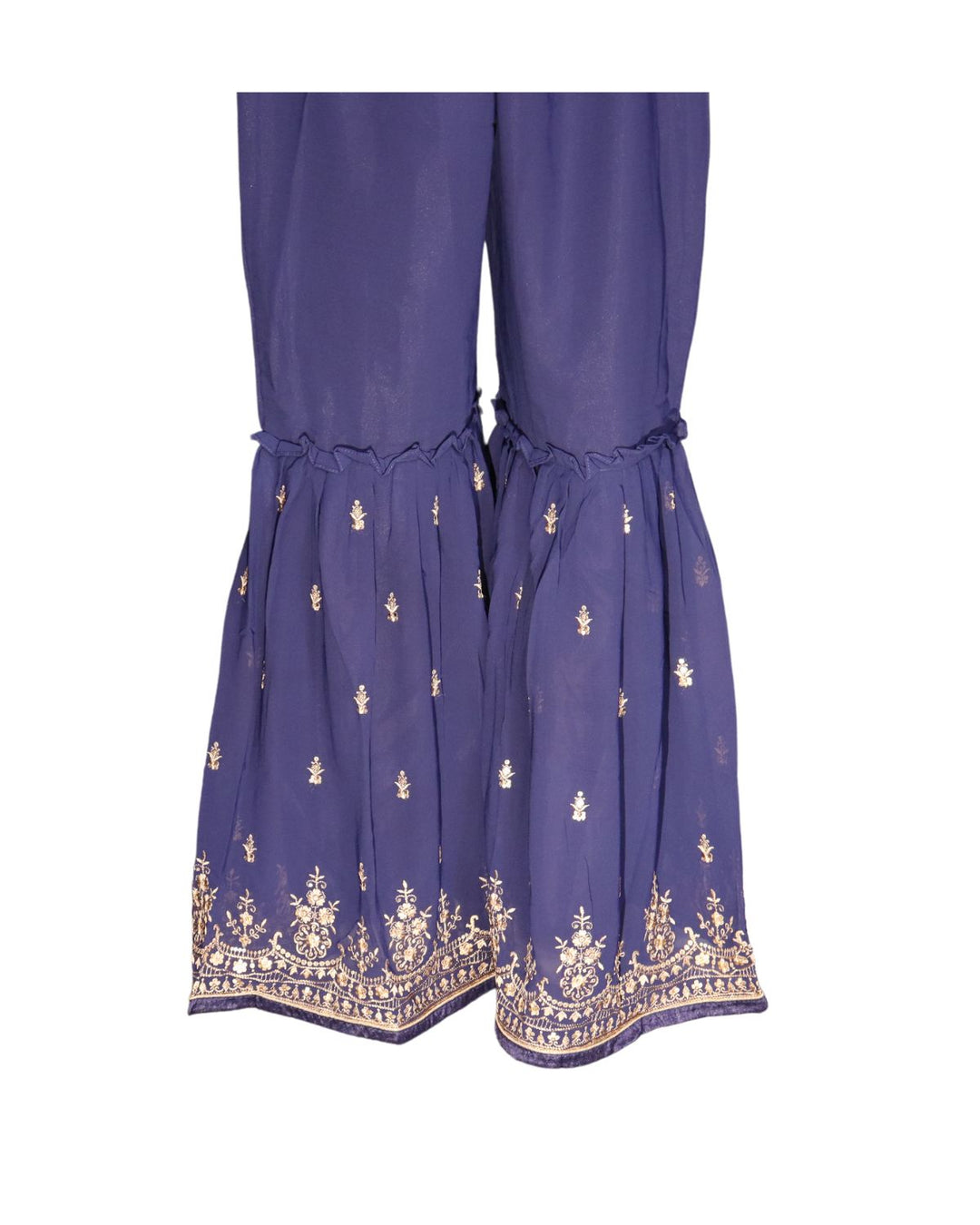 Royal Blue Georgette Embroidery Worked Gharara Suit