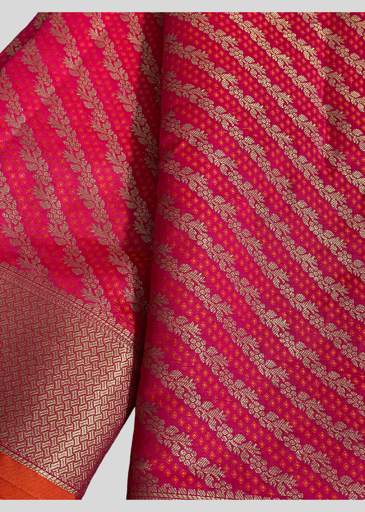Red color kanchipuram silk saree with zari woven [SKU:S101222]