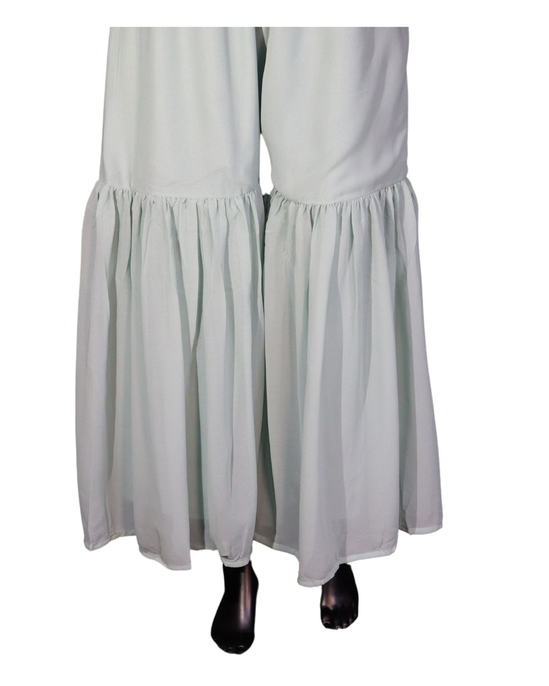 Baby Blue Faux georgette Schiffli Worked Sharara Suit
