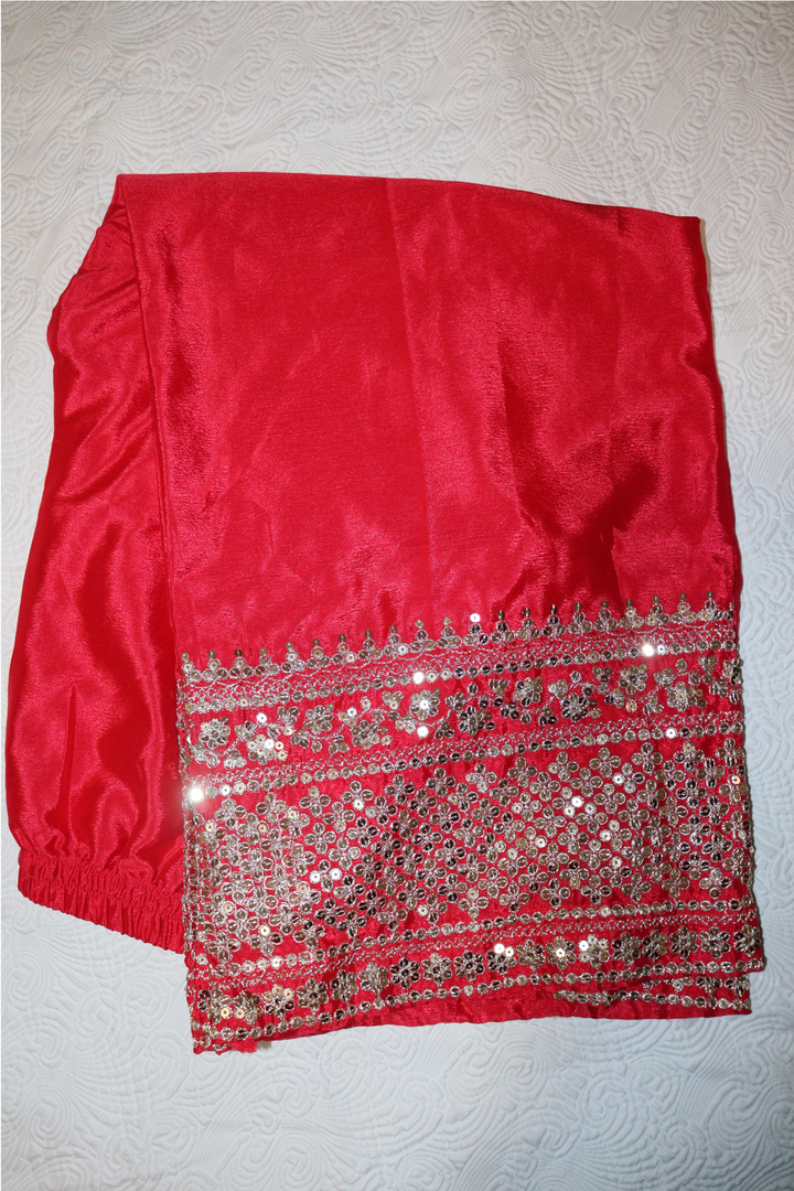 Havy pure Chinon With 3mm embroidery work [SKU:D104052]