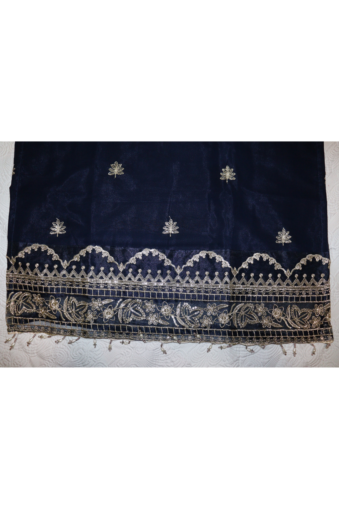 Heavy Pure Fox Georgette With Heavy Embroidered Sequence Work [SKU:D104113]