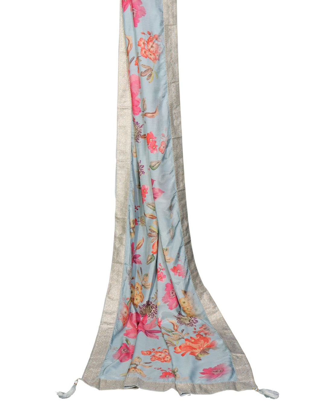 Sky Blue Exclusive Dola Silk Sequins Worked Anarkali Suit