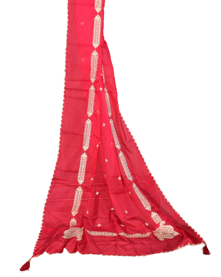 Rani Pink Designer Soft Organza Embroidery Worked Salwar Suit