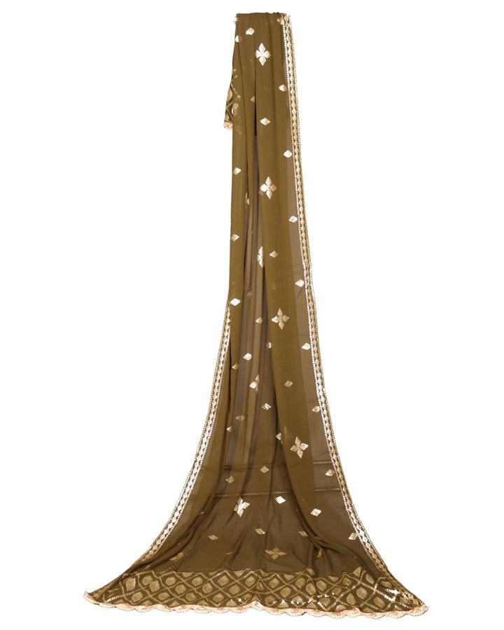 Olive Green Georgette Embroidery Worked Pakistani Salwar Suit