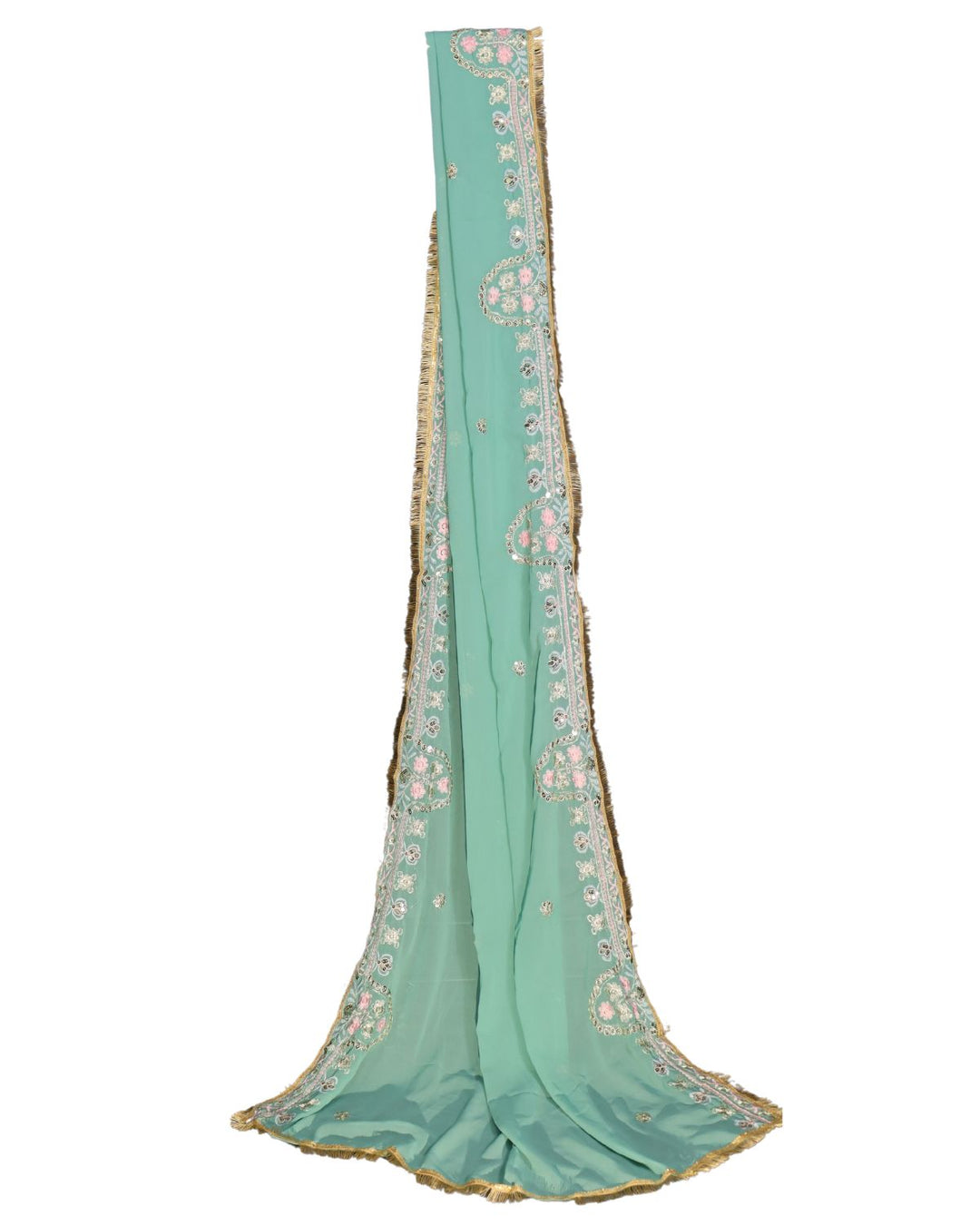 Pastel Blue Heavy Faux Georgette Embroidery Worked Salwar Suit