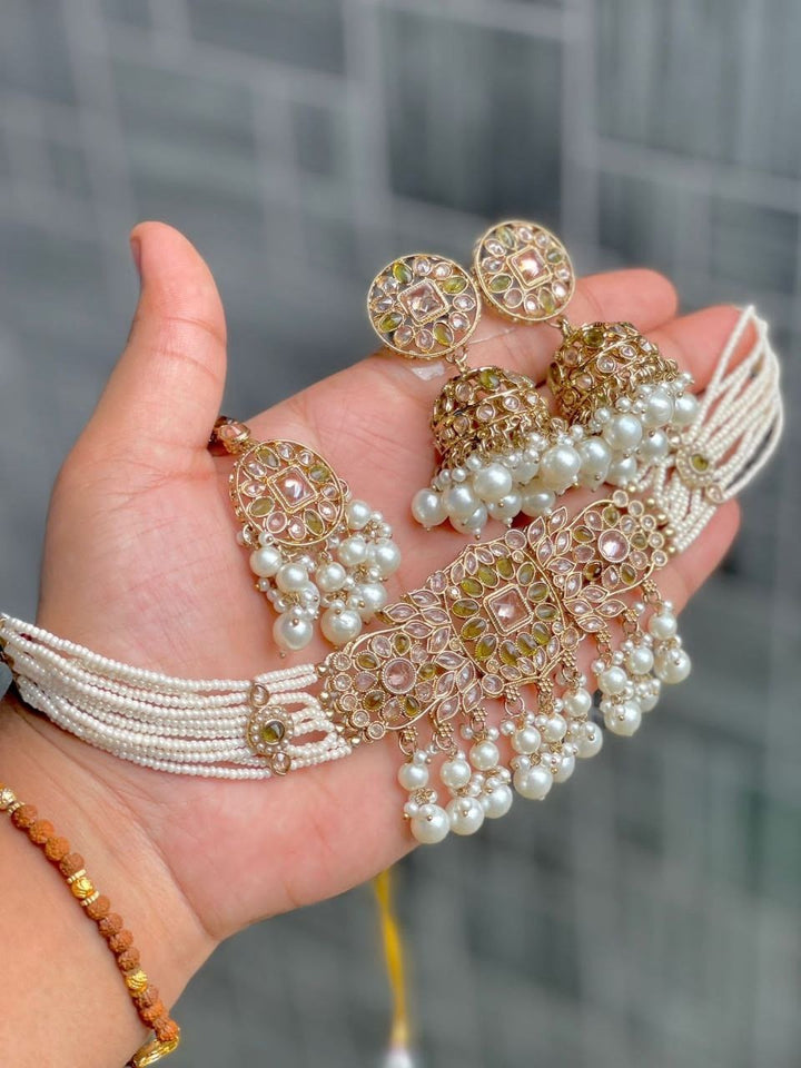 Olive Green Premium Reverse AD Full Choker Set [SKU: N011871]