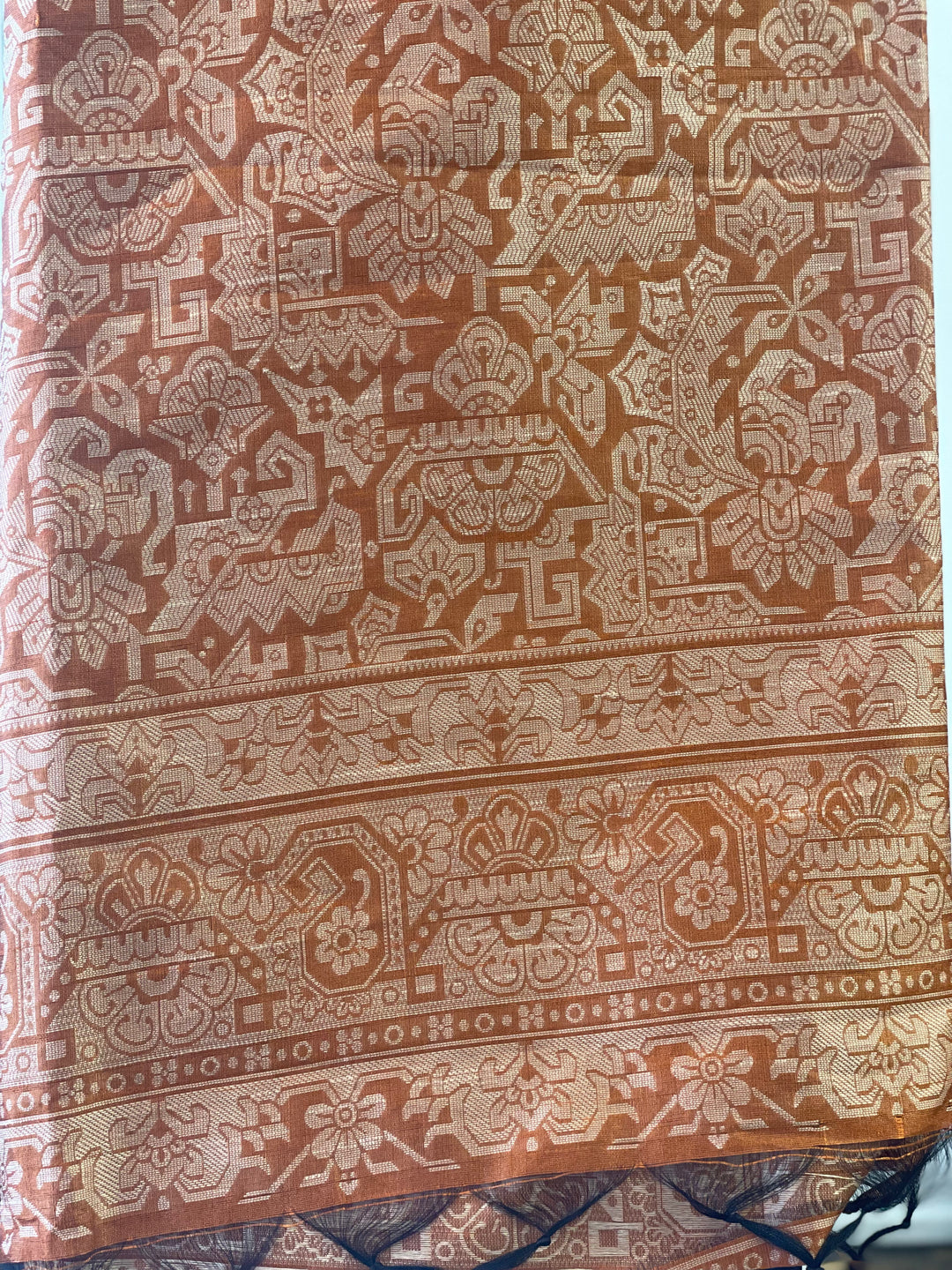# Mustered Banglori Handloom Raw Silk Saree [SKU: SO104209]