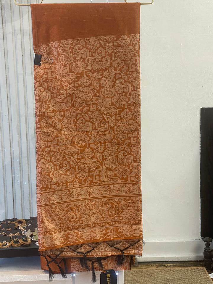 # Mustered Banglori Handloom Raw Silk Saree [SKU: SO104209]