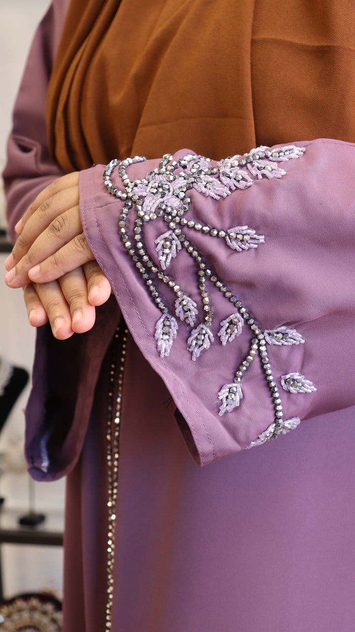 Lavender Mauve Premium Nida Abaya [SKU: A010642]
