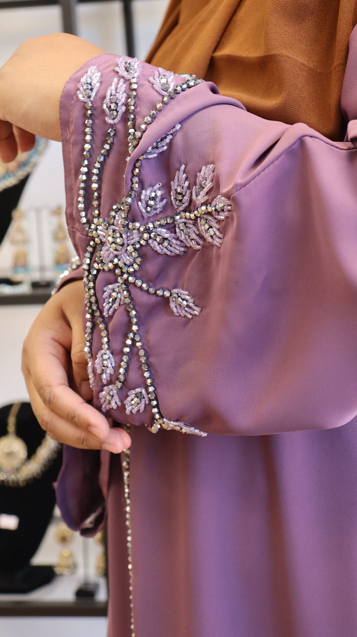 Lavender Mauve Premium Nida Abaya [SKU: A010642]