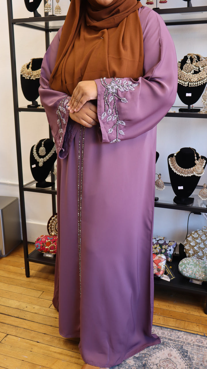 Lavender Mauve Premium Nida Abaya [SKU: A010642]
