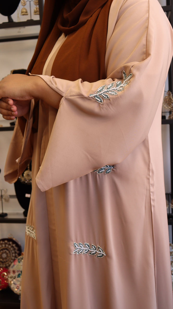 Soft Beige Premium Nida Abaya [SKU: A010224]
