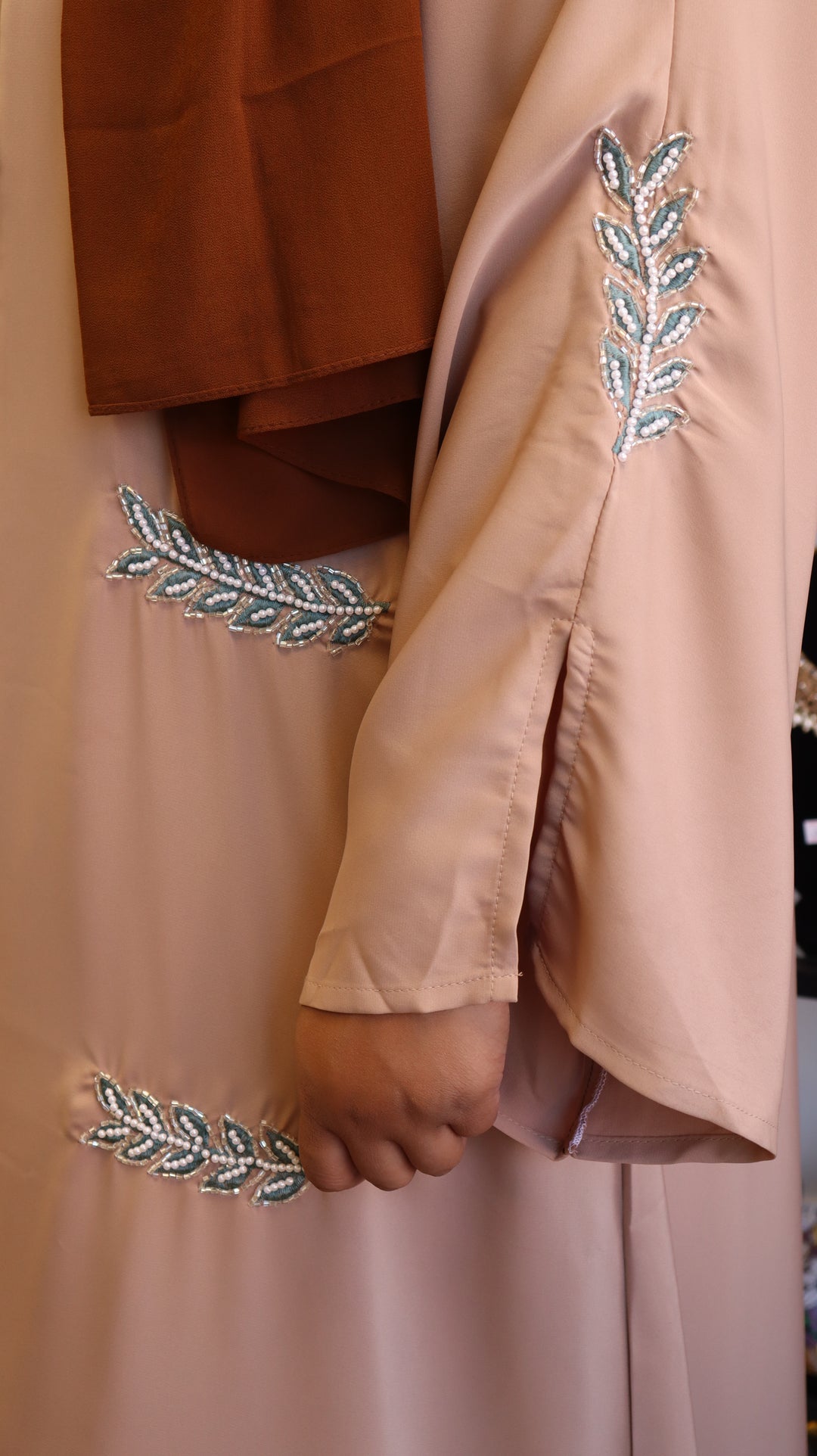 Soft Beige Premium Nida Abaya [SKU: A010224]