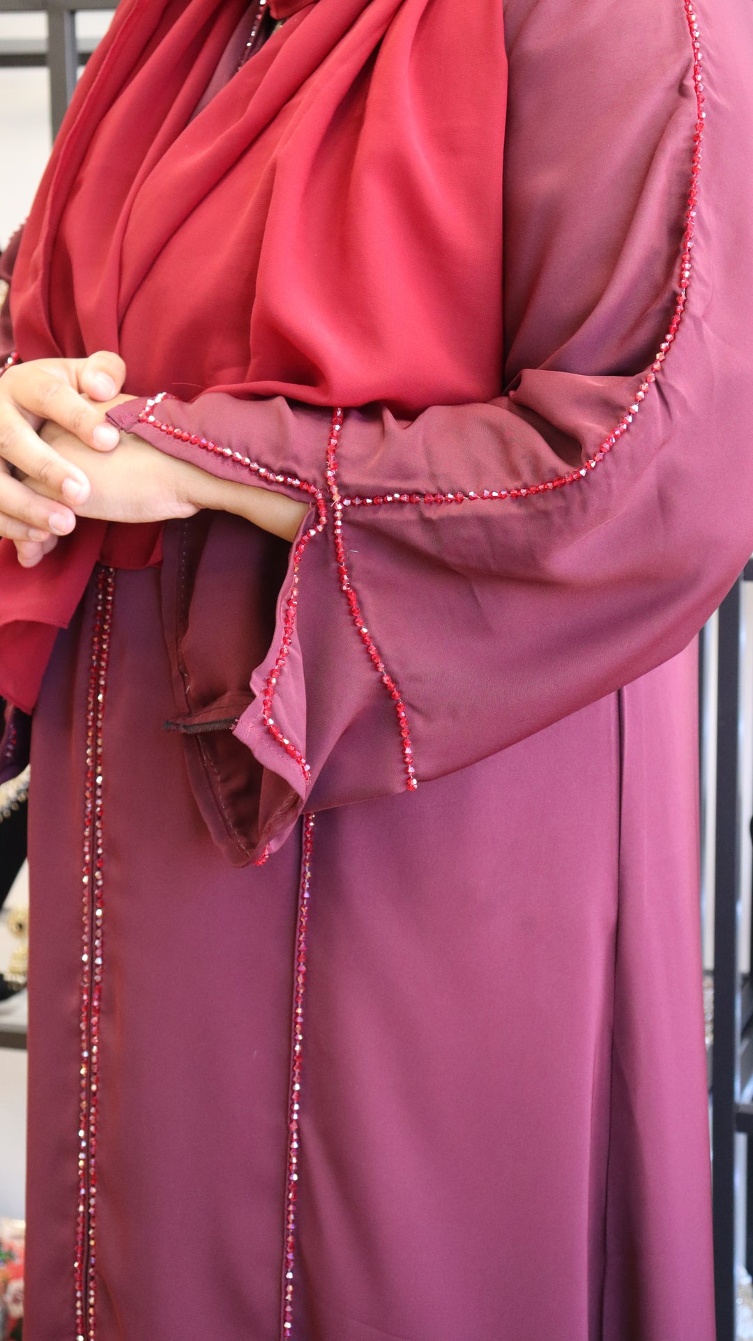 Deep Wine Premium Nida Abaya [SKU: A010424]