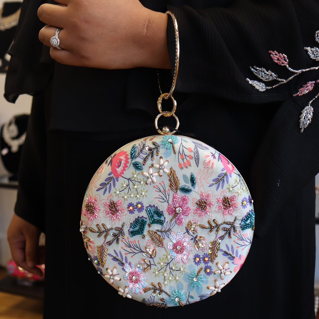 Round Floret  Multicolored Clutch [C101903]