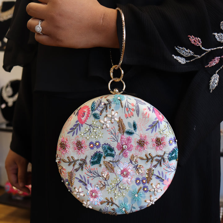 Round Floret  Multicolored Clutch [C101903]