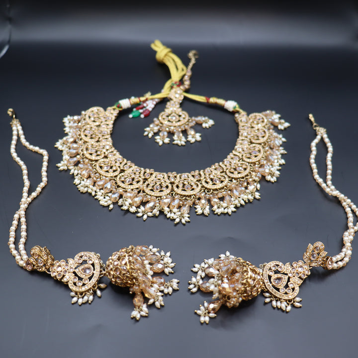 Beige Premium AD Stone Pakistani Set [SKU: N011622]