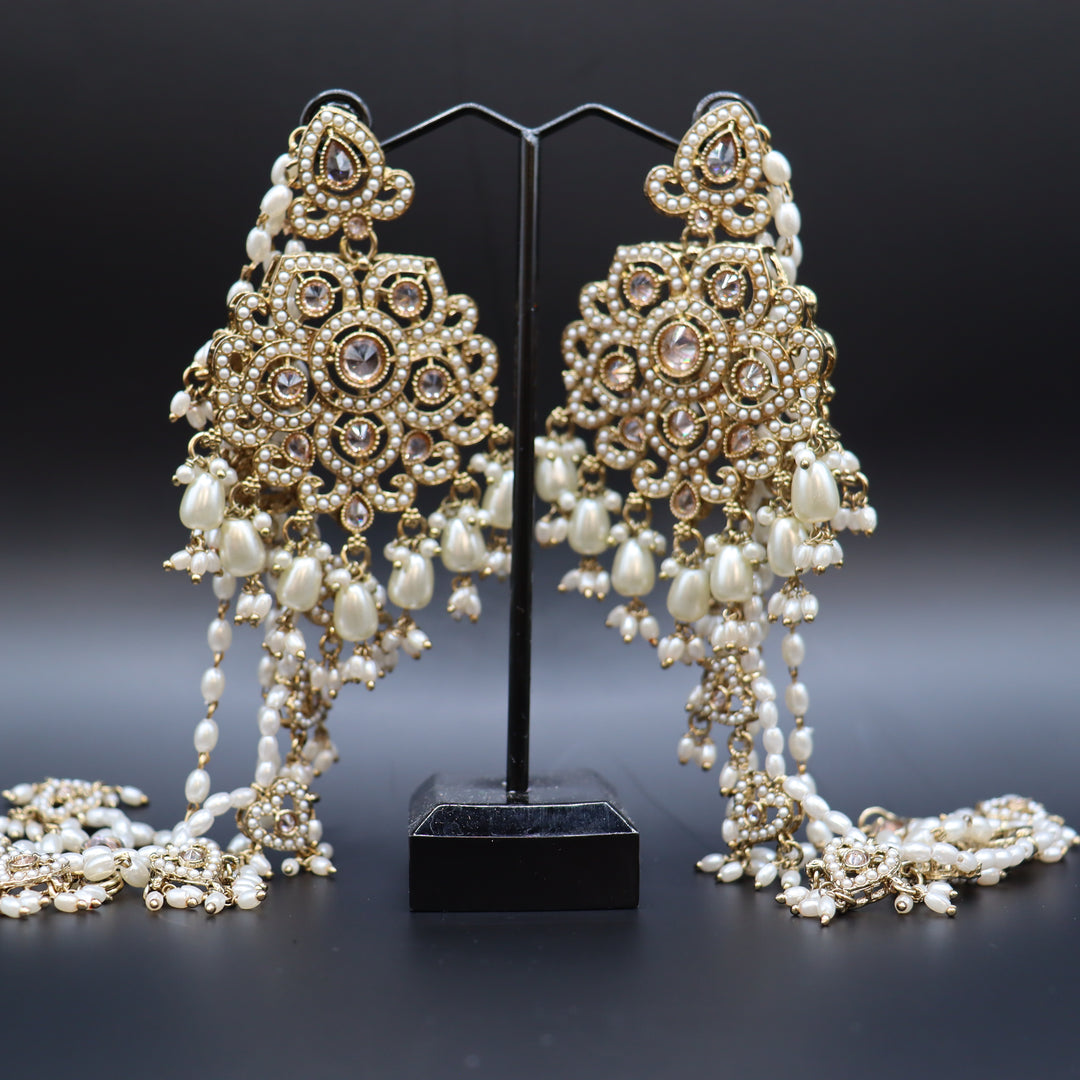 Premium Reversed AD Full Neckless Set With Jhoomar