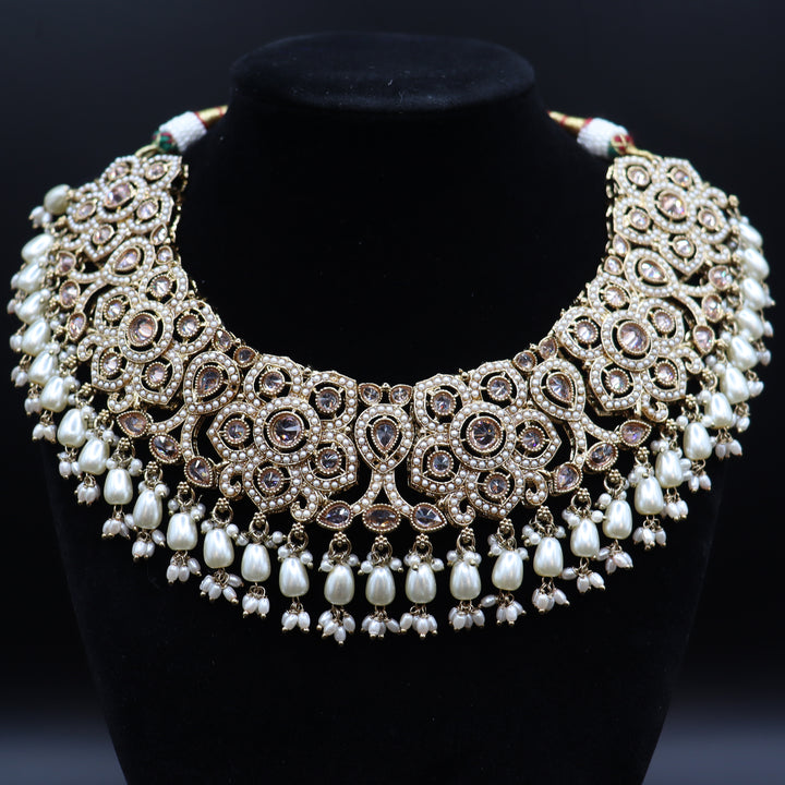 Premium Reversed AD Full Neckless Set With Jhoomar