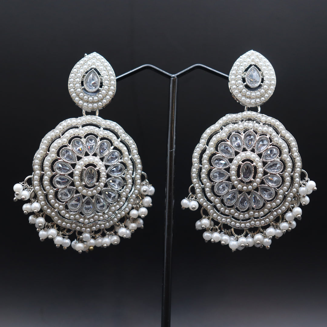 Silver White Premium Pakistani Work Choker Set [SKU: N011961]