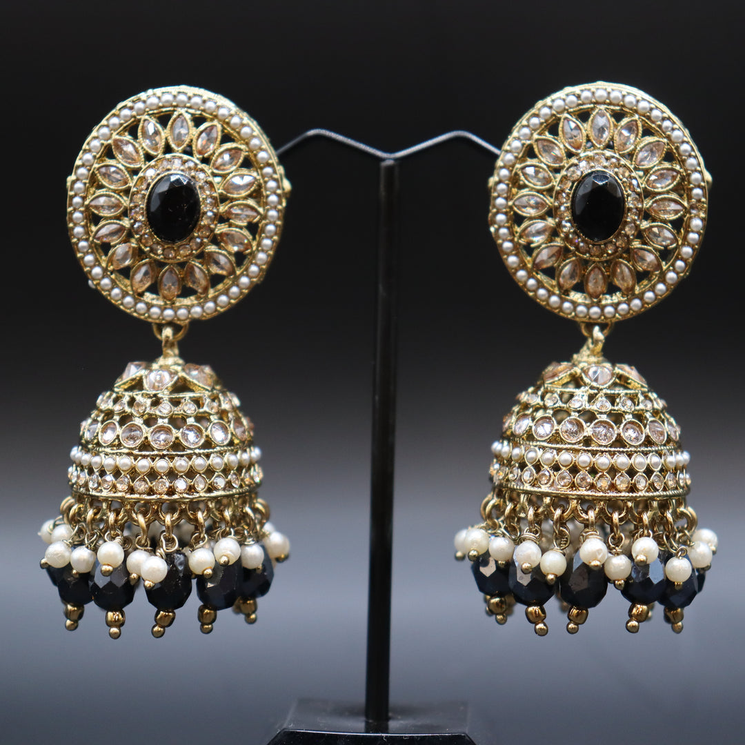 Jet Black Premium Quality Reverse AD Pakistani Choker Set [SKU: N010681]