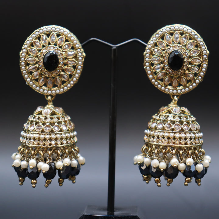 Jet Black Premium Quality Reverse AD Pakistani Choker Set [SKU: N010681]