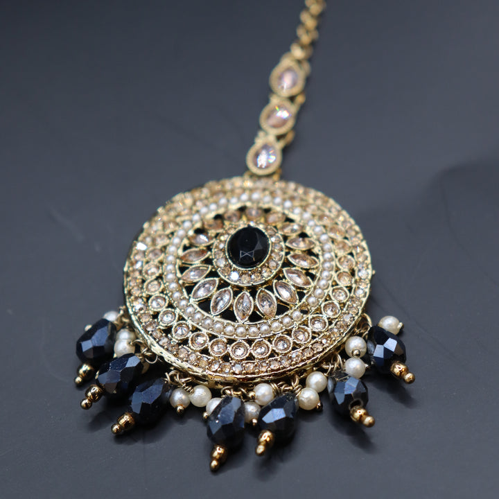 Jet Black Premium Quality Reverse AD Pakistani Choker Set [SKU: N010681]