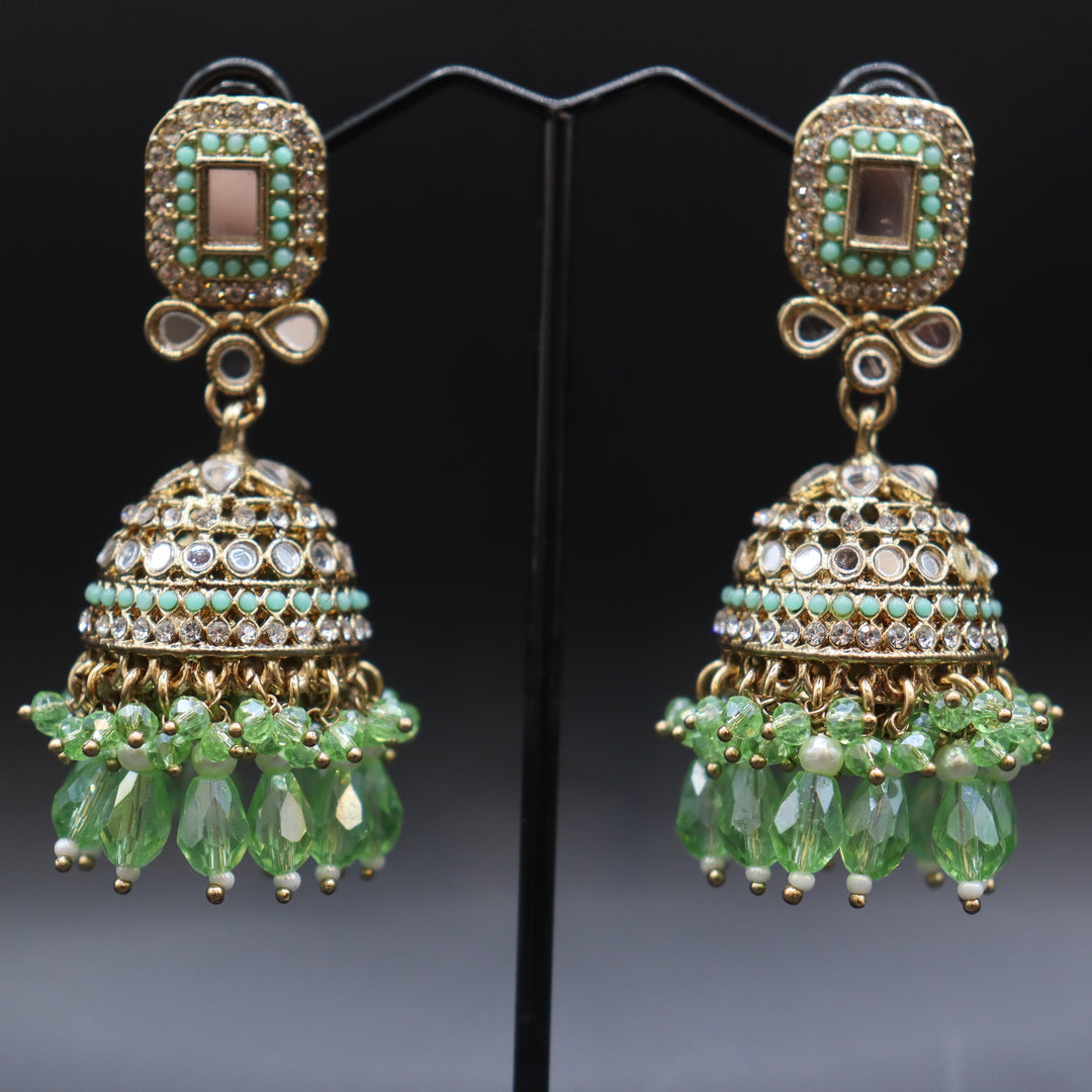 Fern Green Premium Quality Mirror Work Choker Set [SKU: N010191]