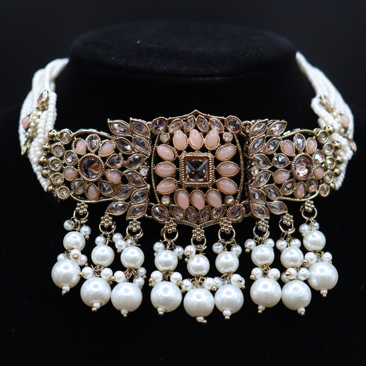 Light Pink Premium Reverse AD Full Choker Set [SKU: N011771]