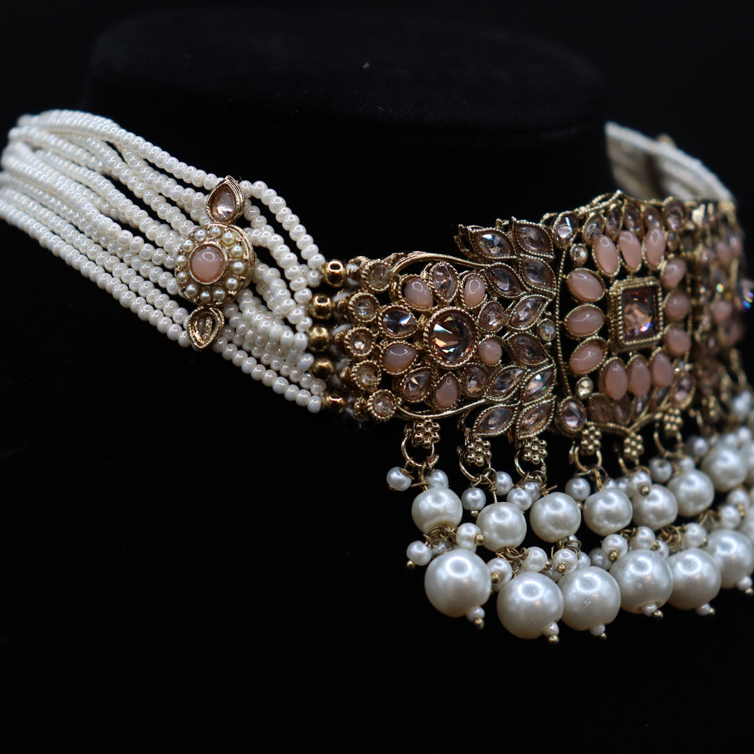 Light Pink Premium Reverse AD Full Choker Set [SKU: N011771]