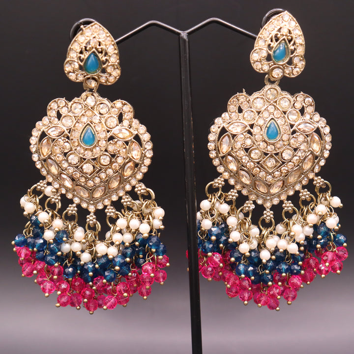 Royal Premium Quality Reverse AD Stone Worked Pakistani Necklace Set [SKU: 010502]