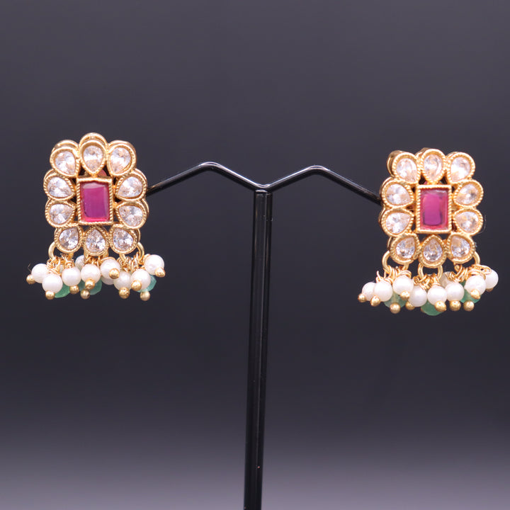 Premium Crystal Moti & Neckles Set. [SKU J100552]