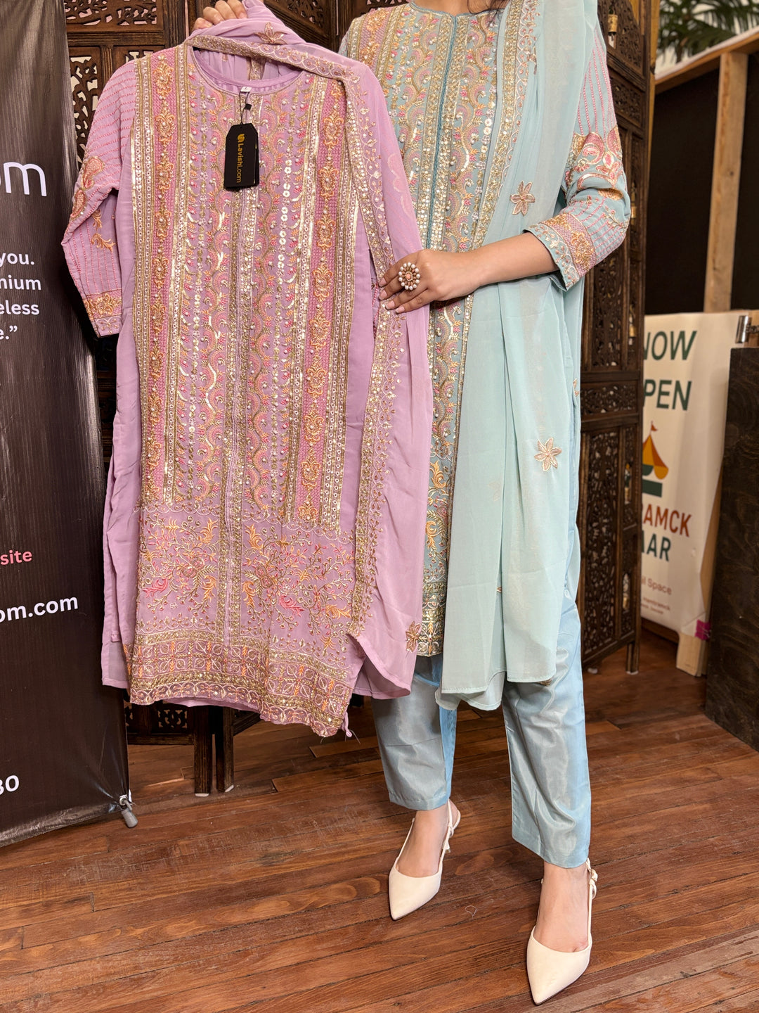 Dusty Purple Premium Maaria-A Faux Georgette Salwar Suit [SKU D104923]