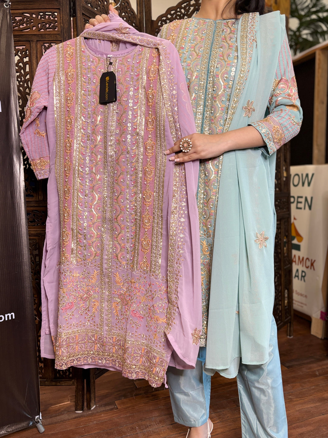 Dusty Purple Premium Maaria-A Faux Georgette Salwar Suit [SKU D104923]