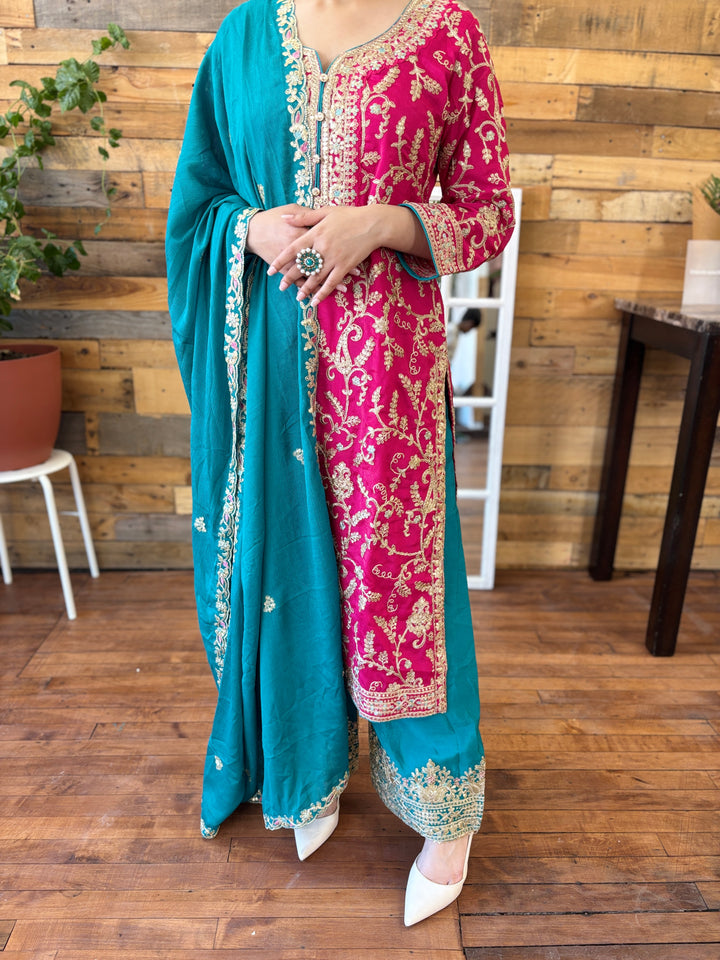 Premium Heavy Chinon With Embroidery Worked Salwar Suit [SKU D104514]