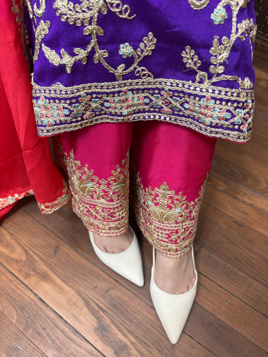 Premium Heavy Chinon With Embroidery Worked Salwar Suit [SKU D104414]