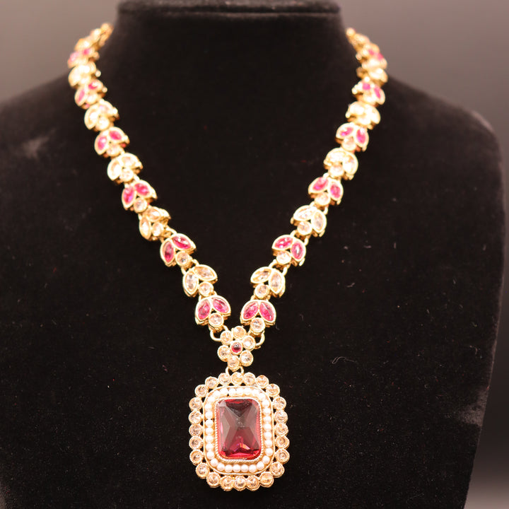 Premium Maroon Long Neckles [SKU J100852]