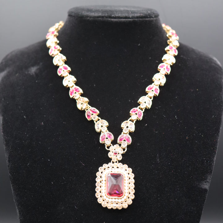Premium Maroon Long Neckles [SKU J100852]